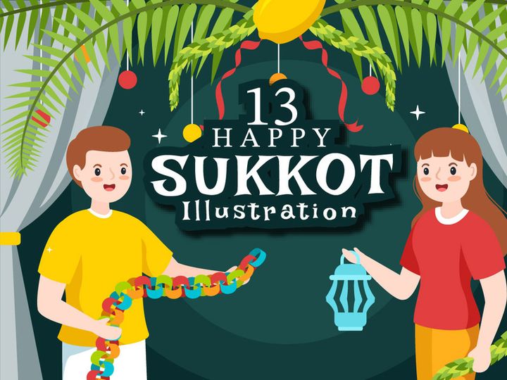 13 Jewish Holiday Sukkot Illustration