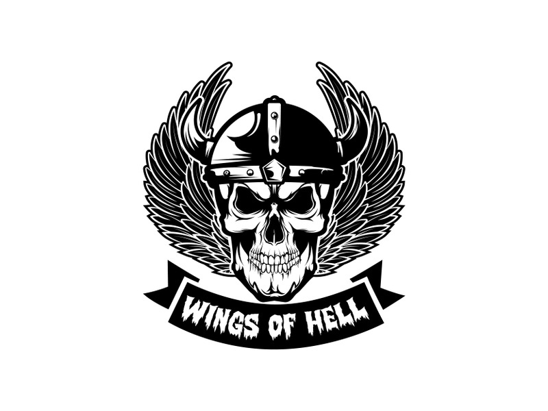 Wings of hell minimal vector t-shirt design.