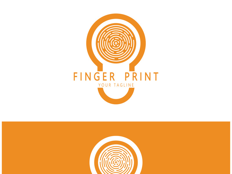 simple flat fingerprint logo,for security,identification,badge,emblem,business card,digital,vector