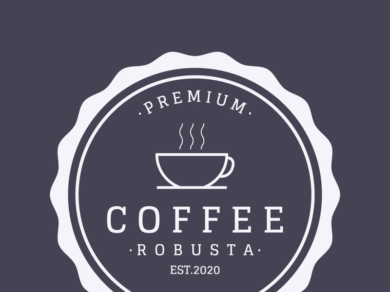 Coffee bean logo design with retro outline.