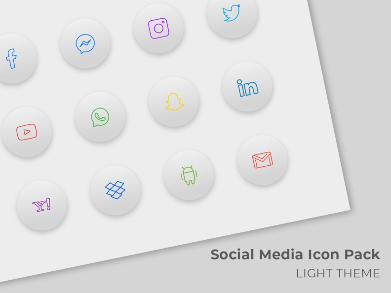 Social Media Icon Pack (Light Theme)
