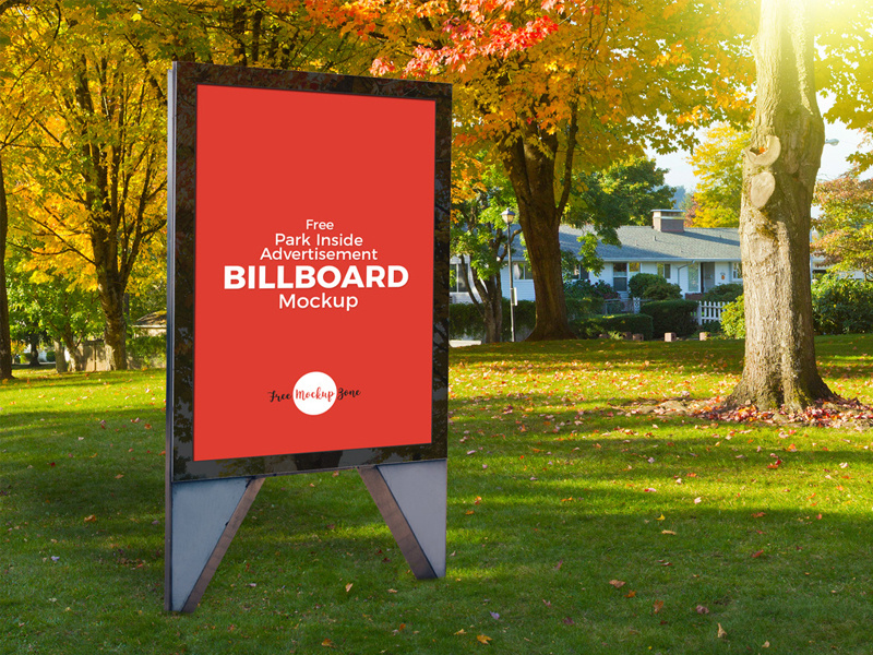 Park Advertisement Billboard Mockup
