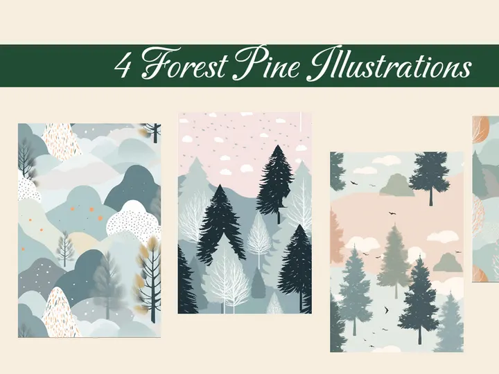 Creative Forest Pine Illustration