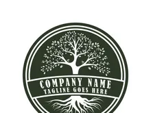 Root Leaf Family Tree of Life Oak Banyan Maple Stamp Seal Emblem Label logo design vector