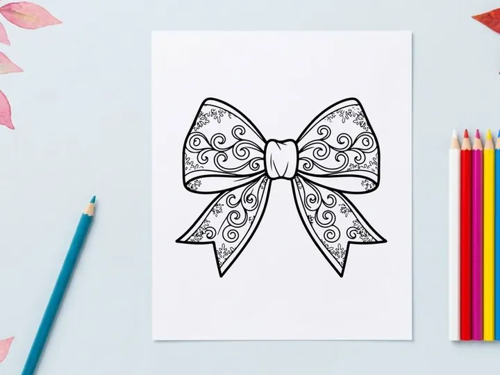Elegant silver Christmas bow tie vector illustration for festive holiday gift wrapping and decor