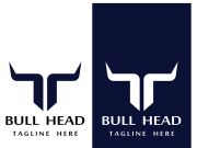 Bull head horns logo design.
