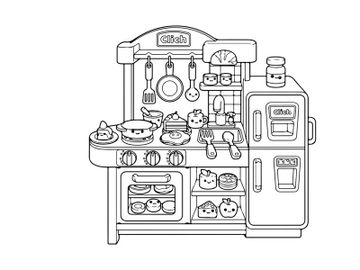 Cute kitchen appliances set flat design vector illustration preview picture