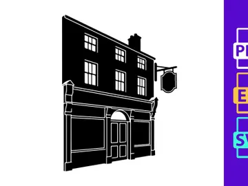 Modern black shop building vector illustration commercial storefront preview picture