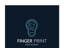 simple flat fingerprint logo,for security,identification,badge,emblem,business card,digital,vector
