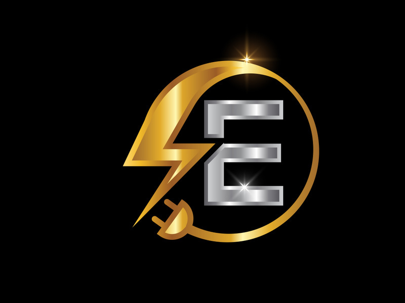 Electrical sign with the English alphabet, Electricity Logo, Power energy logo, and icon vector design