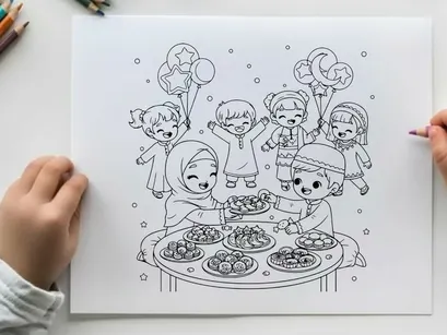 Children birthday party celebration flat design vector illustration