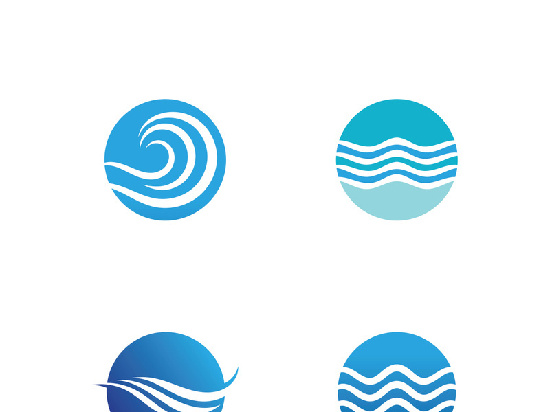 Water wave icon vector template logo
