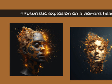 Futuristic explosion on a woman's head preview picture