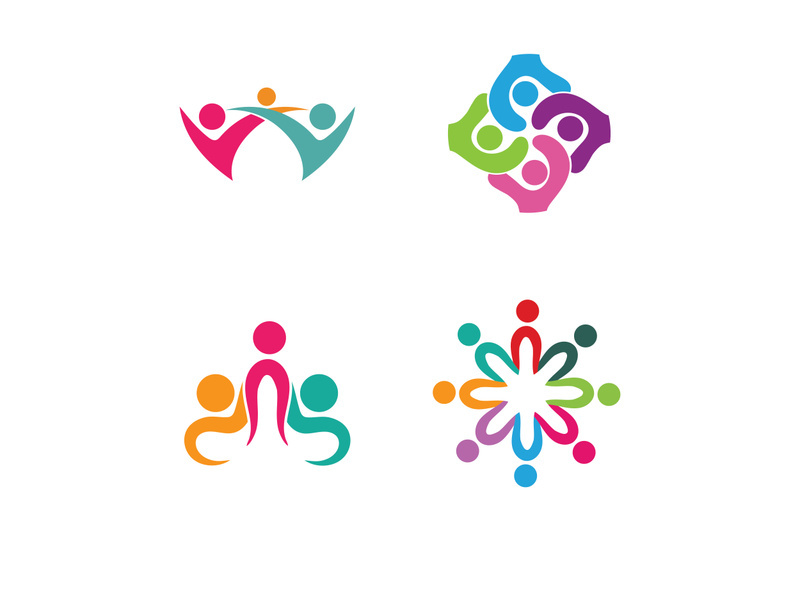 Community peole team group colorful logo