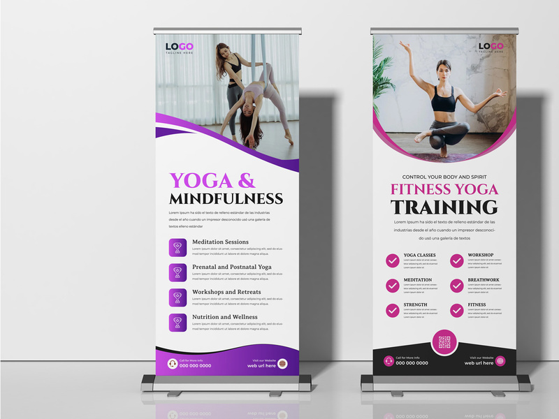 Yoga Fitness Roll Up Banner Template Ver-2