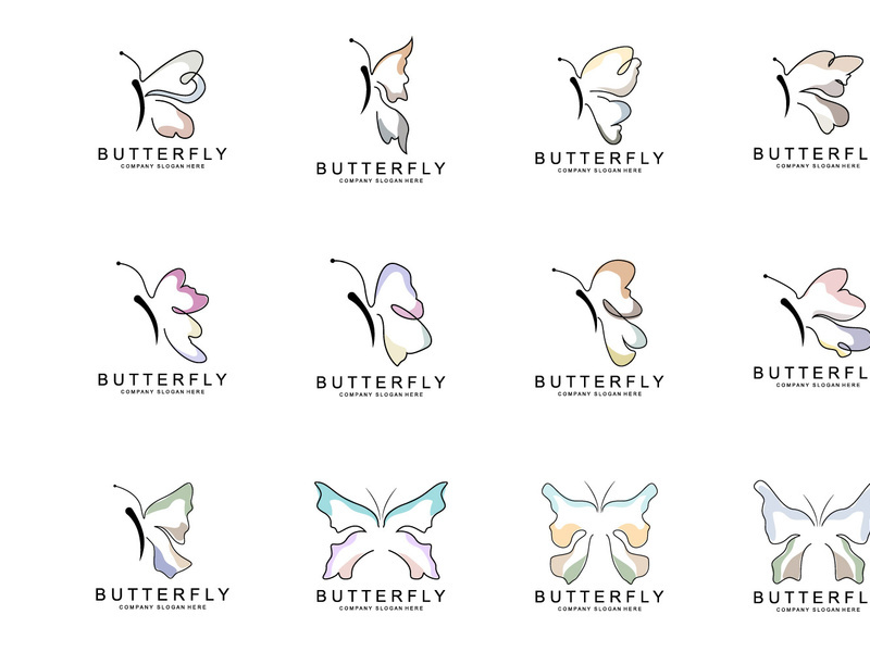 Butterfly Logo Design, Beautiful Flying Animal