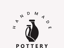 Pottery logo design handmade, creative traditional mug craft concept inspiration nature workshop