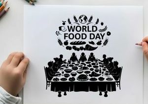 world food day banquet flat design vector illustration