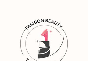 Lipstick logo design for makeup fashion shop and beauty vector cosmetic design template
