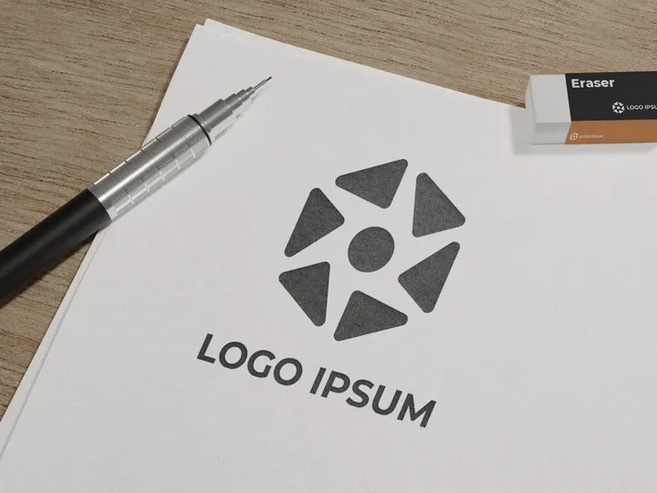 sketch paper logo mockup
