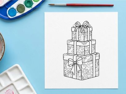 Kotak hadiah mewah bertumpuk dengan pita untuk perayaan libur Natal yang meriah dan pemberian hadiah perusahaan