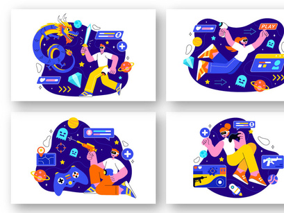 10 Virtual Reality Gaming Illustration