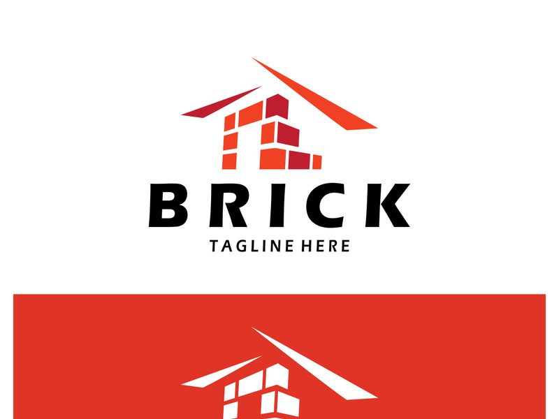 creative brick logo designs for buildings, architectural buildings, civil engineering, building materials shops
