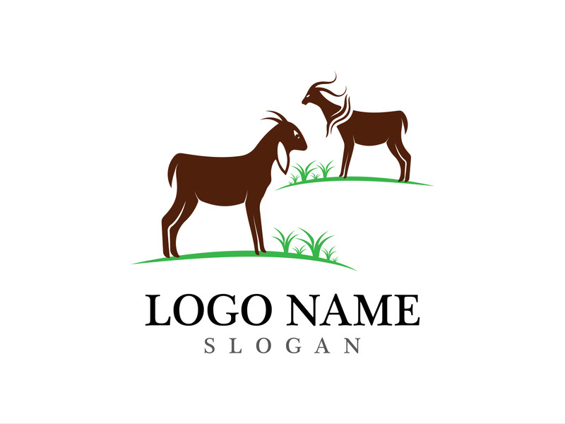 Goat logo template vector icon illustration design