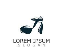 Women shoes logo design High heel fashion icon template vector for business store