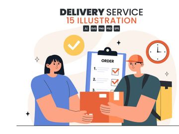15 Courier or Delivery Service Illustration preview picture