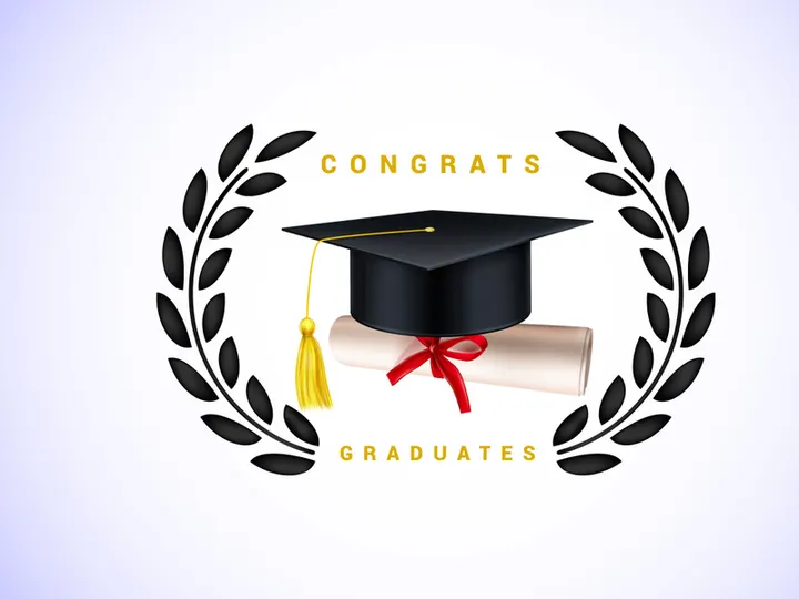 Graduation ceremony. Congratulations graduates design for