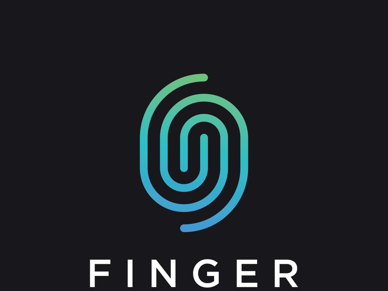 Modern human fingerprint logotype. Fingerprint for identity, business card, technology, digital.