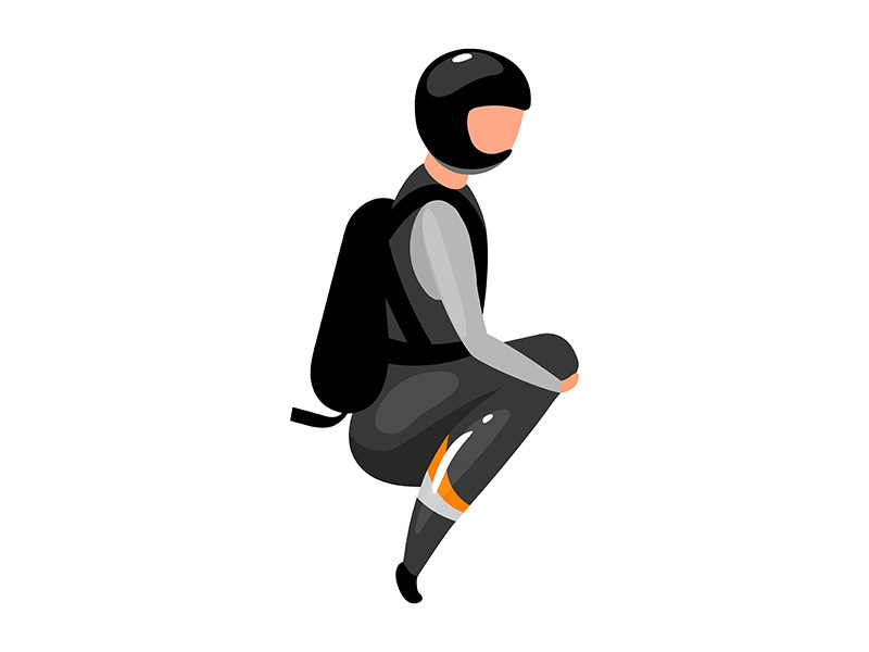 Speed skydiving flat vector illustration