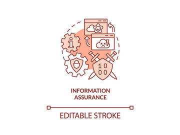 Information assurance red concept icon preview picture
