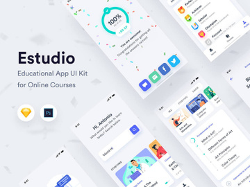 Online Course Education App Mobile Application UI Kit preview picture
