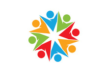 community logo design colorful with  logo vector icon