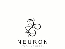 Neuron logo or nerve cell healthy abstract molecule design template