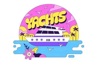 10 Luxury Yacht Tropical Illustration