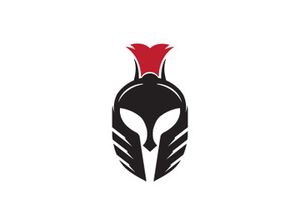 Spartan helmet icon illustration design