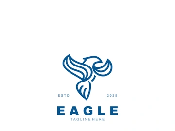 Eagle Logo minimalist style design template. Falcon Logotype Emblem identity preview picture
