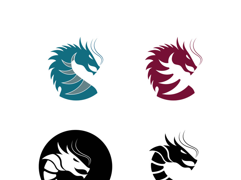 Dragon vector icon illustration design logo template