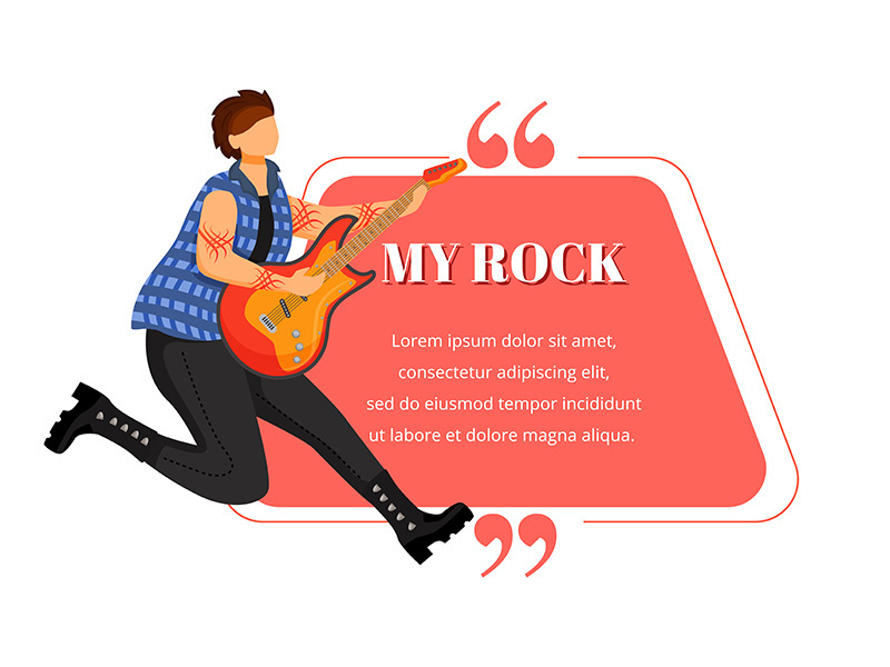 Rock guitarist flat color vector illustration