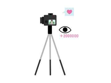 Camera for live streaming semi flat color vector object preview picture
