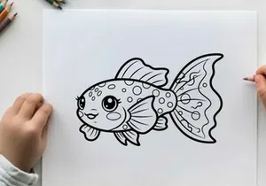 Cute cartoon fish swimming vector illustration flat design