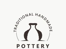 Pottery logo design handmade, creative traditional mug craft concept inspiration nature workshop
