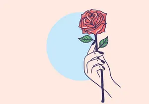Women Hand Flower, Vector Illustration