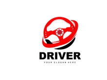 Car Steering Logo, Driver Vector