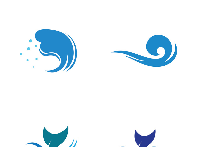 Ocean water wave wave logo design.