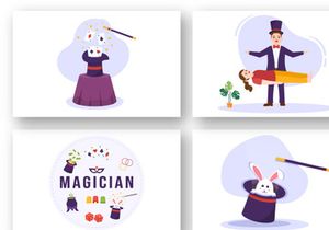 10 Magician Illusionist Illustration