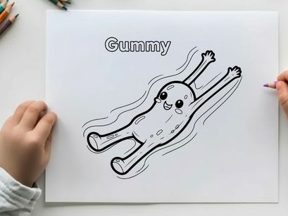 Cute gummy bear jumping happy vector illustration